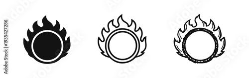 Ring of Fire with Solid Center Icon Set