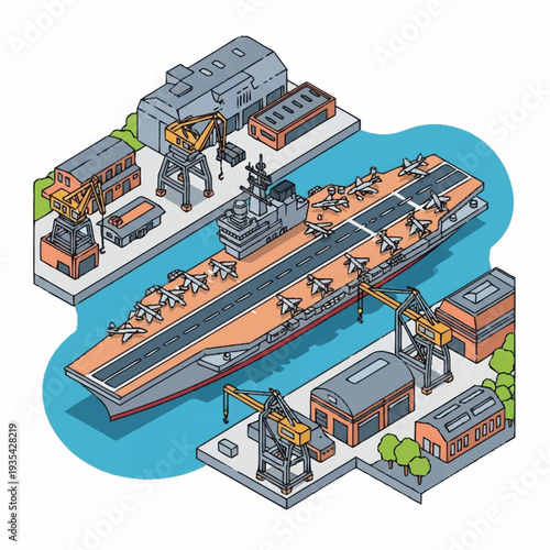 Wallpaper Mural Isometric Illustration of Industrial Factory Complex. Torontodigital.ca