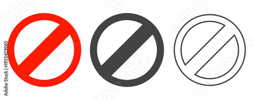 red circle sign for prohibition, stop, danger. stop sign	
