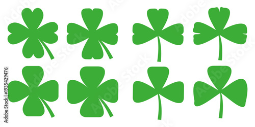Clover leaf illustration in flat style. Clover leaf vector design symbolizes trust, hope, love, and good luck.	
