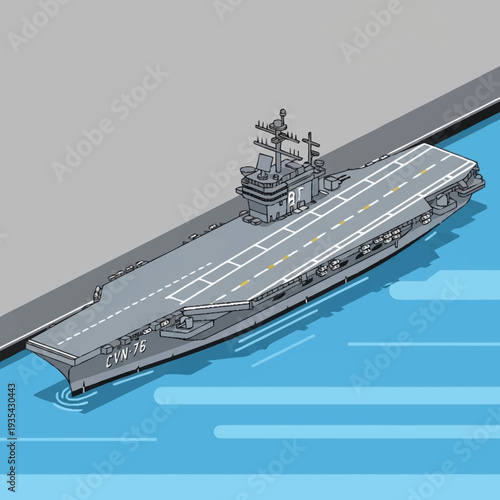 Aircraft Carrier Ship Illustration Naval Vessel.