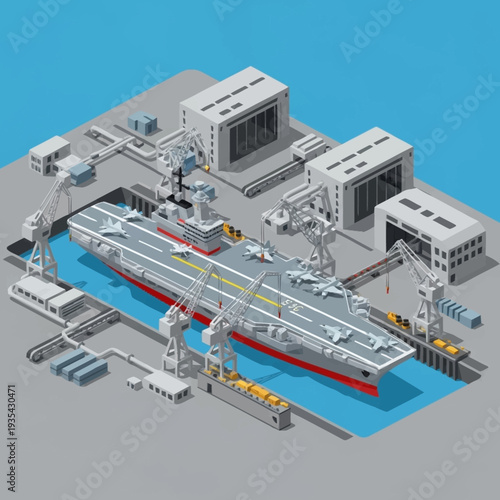 Isometric View of Industrial Shipping Terminal Facility.