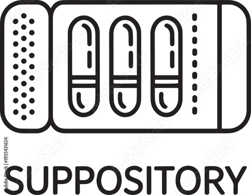 Set of three white medical suppository shapes isolated on transparent background