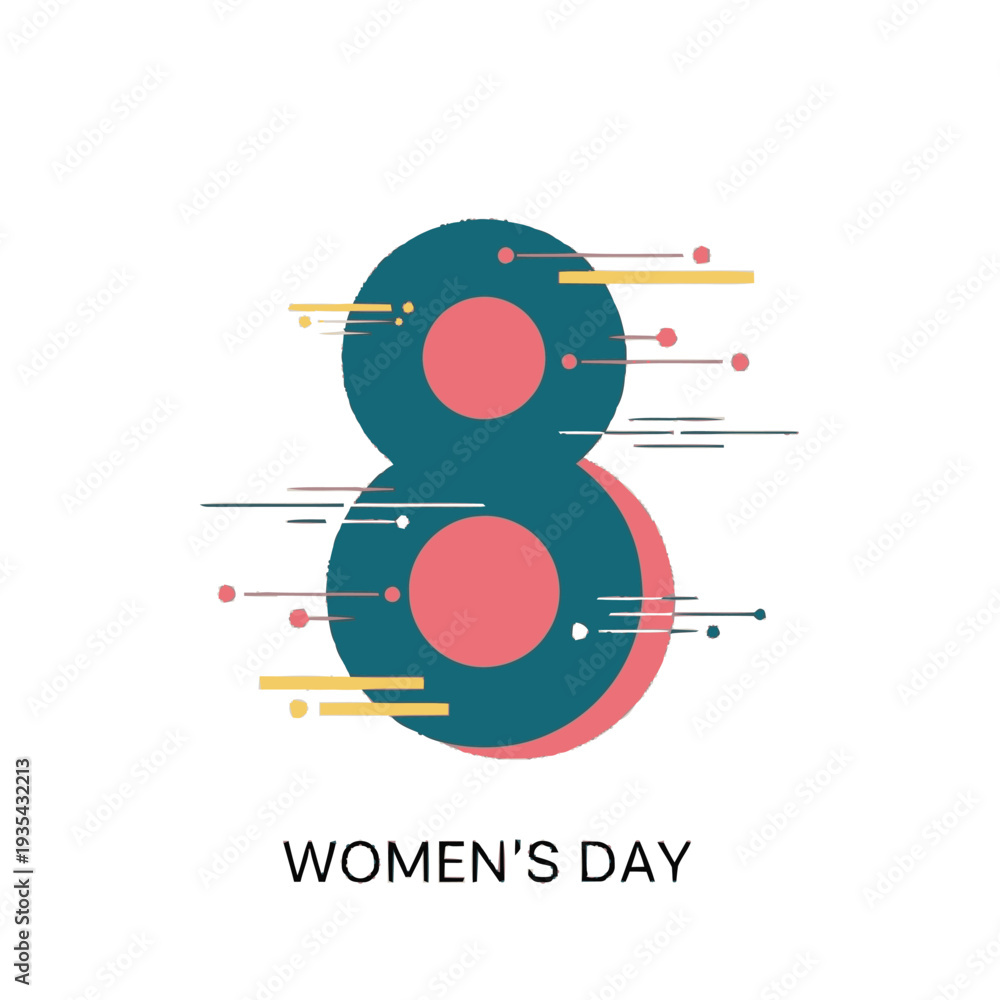 Obraz premium International Womens Day Number Eight Logo Design.
