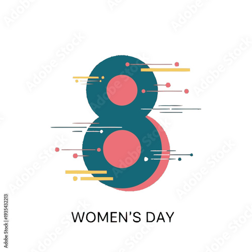International Womens Day Number Eight Logo Design.