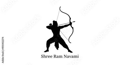Shree ram navami logo with archer silhouette