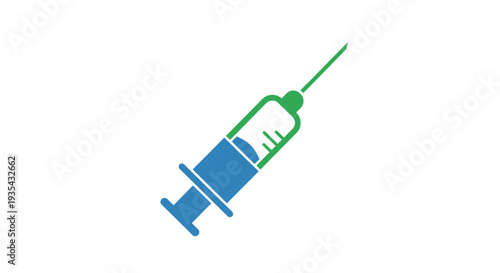 Medical Syringe Icon, Health Injection Symbol, Healthcare Medicine Concept
