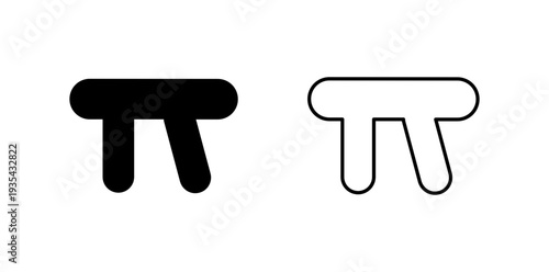 Pi π number 3,14 math icon