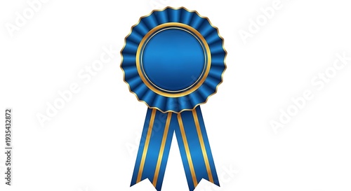 Blue ribbon award symbol illustration