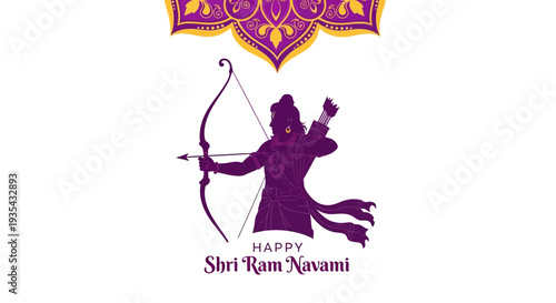 A silhouette of a person holding a bow and arrow in purple