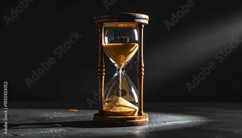 ・黒背景のドラマチックな砂時計
・Elegant Hourglass on Dark Background