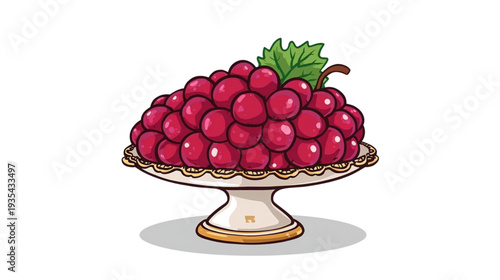 red grapes on an antique ceramic fruit plate