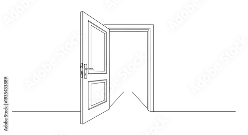 Open Door to Infinity: Endless Possibilities Concept, Vector Illustration Symbolizing Infinite Opportunity, New Beginnings, Isolated on transparent background, Green Minimalist Design