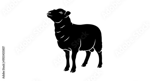 Black Dog Silhouette Standing Proud Profile. Vector Illustrations. EPS Editable