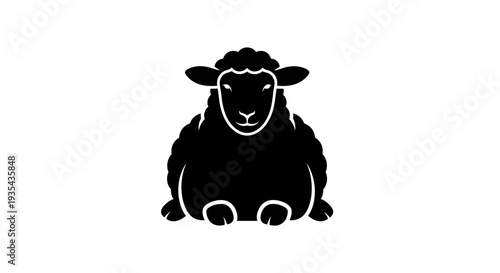 Bold Silhouette Sheep Portrait for Farm Logo and Education. Vector Illustrations. EPS Editable