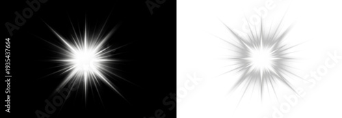 Bright lens flare with glowing circular reflections. Radiant center emits soft luminous shine. Isolated PNG for creative overlays.