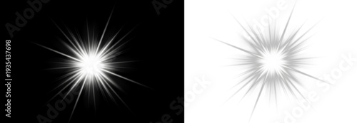 Magical glowing star with floating dust lights. Soft halo surrounds the radiant center glow. Perfect vector illustration on clear background.