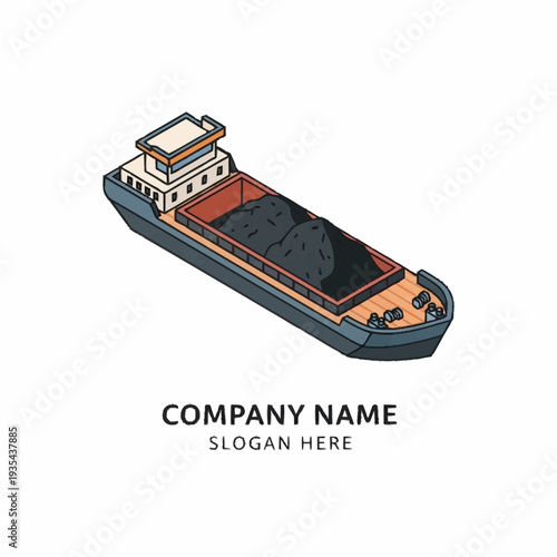 Cargo Ship Vessel Boat Transportation Illustration.