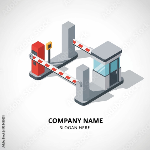 Security Checkpoint Gate with Boom Barrier.