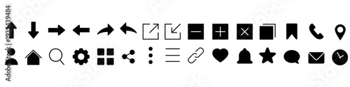 Navigation buttons icon vector set. Website navigation Illustration sign collection. browser interface symbol. web menu logo.