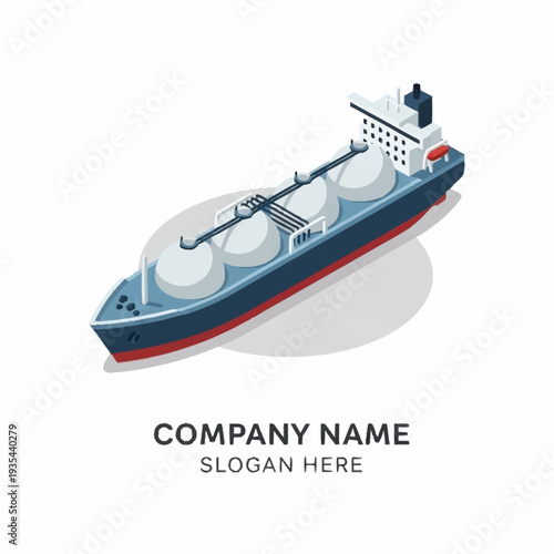 Cargo Ship Illustration with Storage Containers.