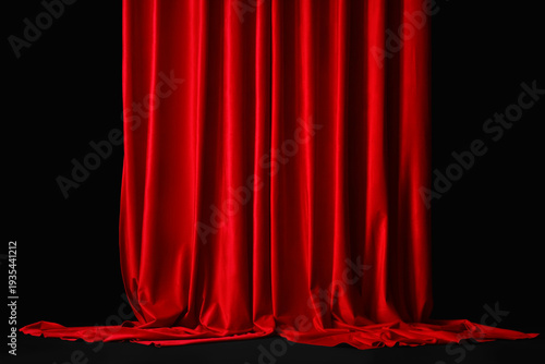 Red curtain on black backgr...