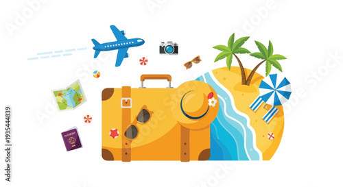 Set of travel icons vector