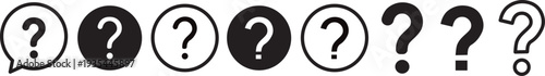 High quality question mark vector icons, various iconographic styles, global inquiry logo set, professional engineering and visual design.