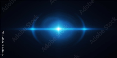An abstract digital art backdrop featuring a dark blue motion wave with glowing light rays and energy lines across a black space