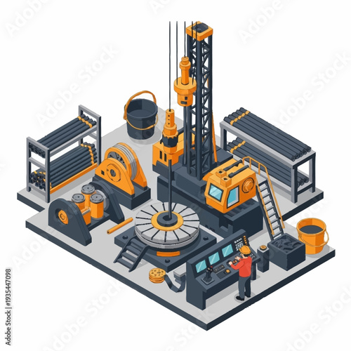 Industrial Oil Rig Equipment and Machinery.