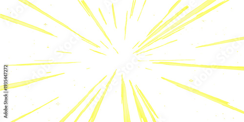An abstract vector illustration featuring a bright yellow star burst background with glowing sun rays and green energy patterns for a vibrant summer wallpaper design