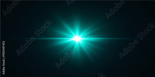 A digital art illustration of an abstract blue background featuring motion lines and glowing rays of light that shine like a star flash across a dark space backdrop
