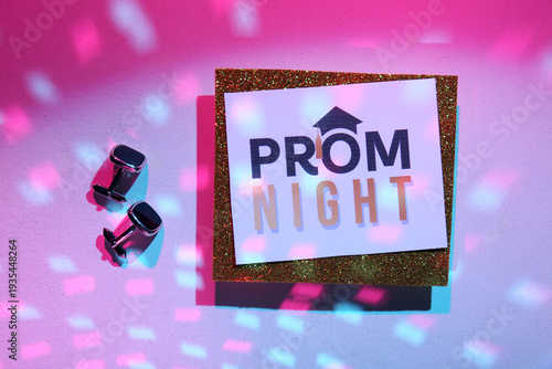 Paper sheet with text PROM ...