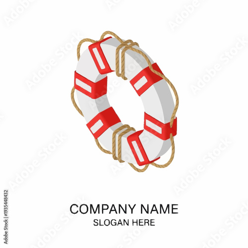 Life Preserver Ring with Red Handles.