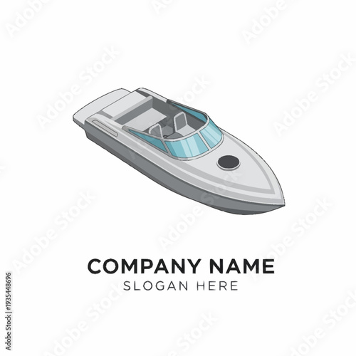 Vector Illustration of a Speedboat Design.
