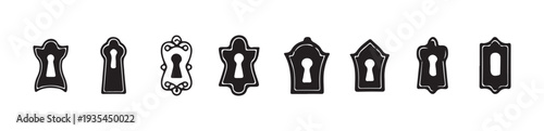 Ornate victorian style keyhole silhouettes for historical building restoration and classic decor