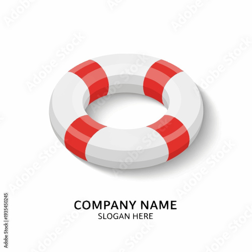 White Life Preserver with Red Stripes.