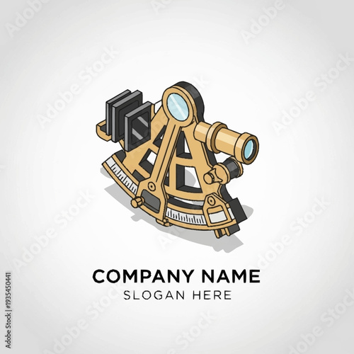 Theodolite Survey Instrument Logo Design Element.