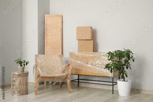 Wrapped furniture with stre...