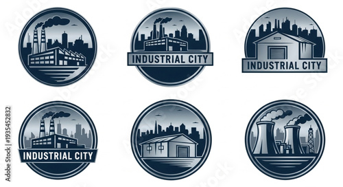 Industrial City Emblem Collection.