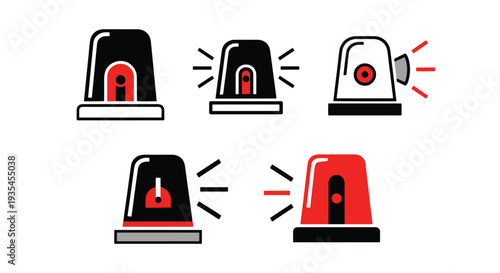 Alert Siren Line abstract clean style illustration