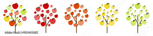 りんごの木イラストセット1
