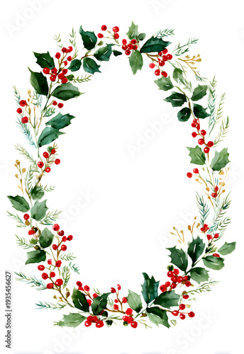 Wallpaper Mural Watercolor Floral Wreath with Pink and White Flowers Torontodigital.ca