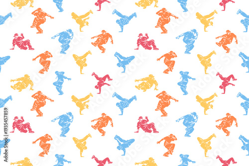 фотографія Hip-hop dancer seamless pattern design