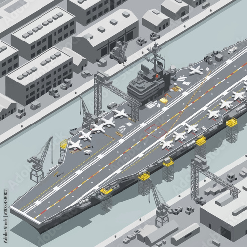Aircraft Carrier Naval Base Military Operations.