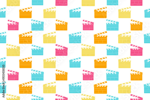 Clapperboard movie seamless pattern design