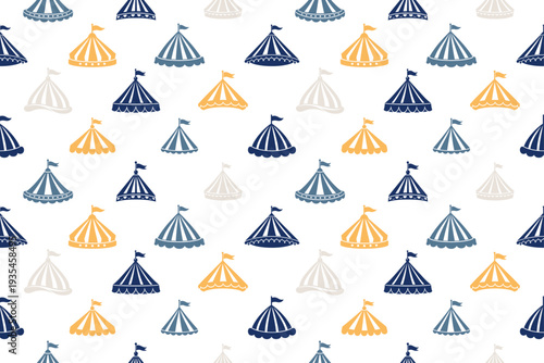 Circus tent pose seamless pattern design
