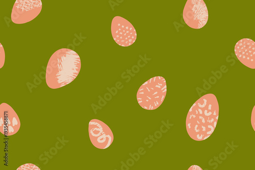 Seamless pattern with Easter textured eggs. Vector illustration for egg hunts, packaging, and textiles