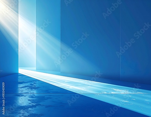 青い部屋に光が差し込んでいる背景