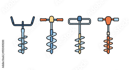 Auger Line art vector set dynamic creative tone